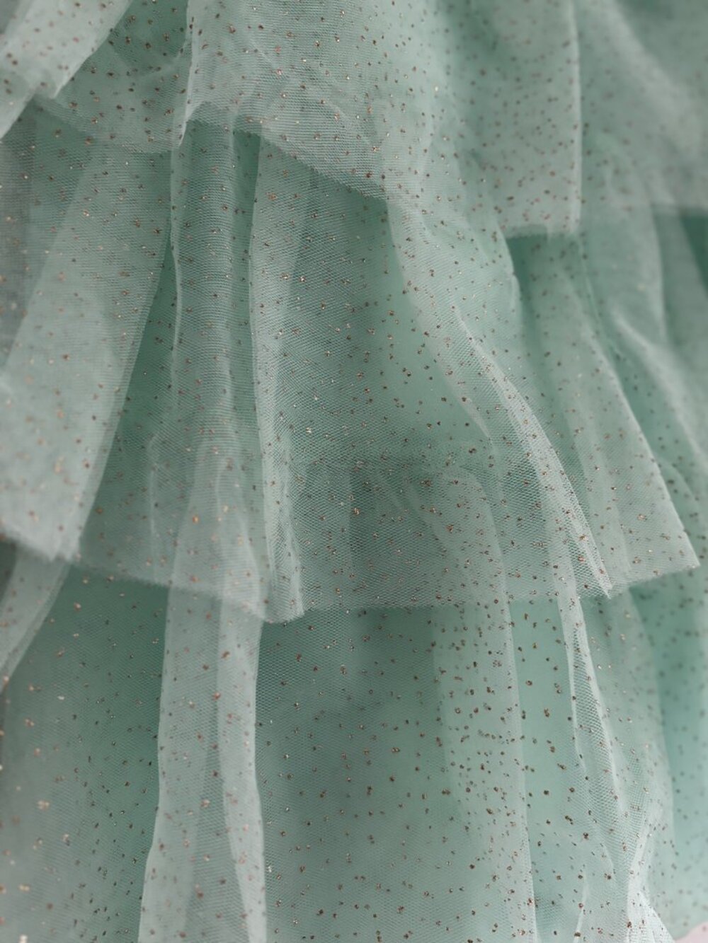 Disney x Janie and Jack Tiana Glitter Tulle Dress Girls Size 6 Mint Party - Picture 4 of 9